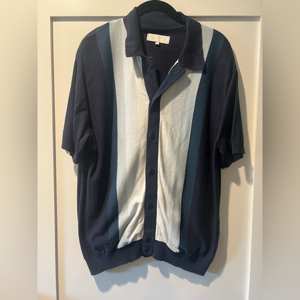 Kith Navy and Light Blue Casual Button Down Shirt